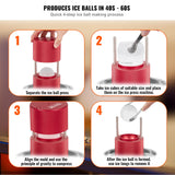 Sattel Aluminium Ice Ball Press, 60mm, Red