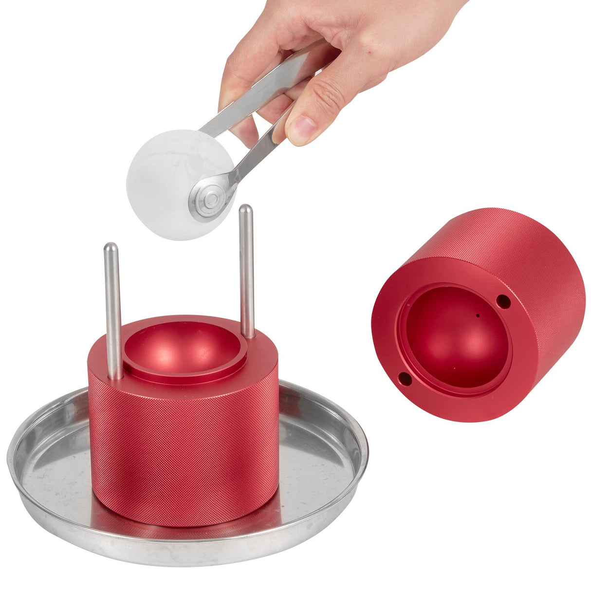 Sattel Aluminium Ice Ball Press, 60mm, Red