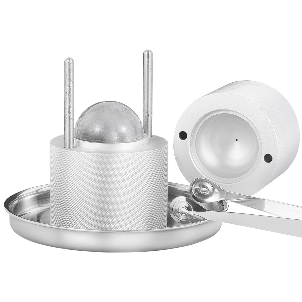 Almodovar aluminium ice ball press kit with glass and accessories