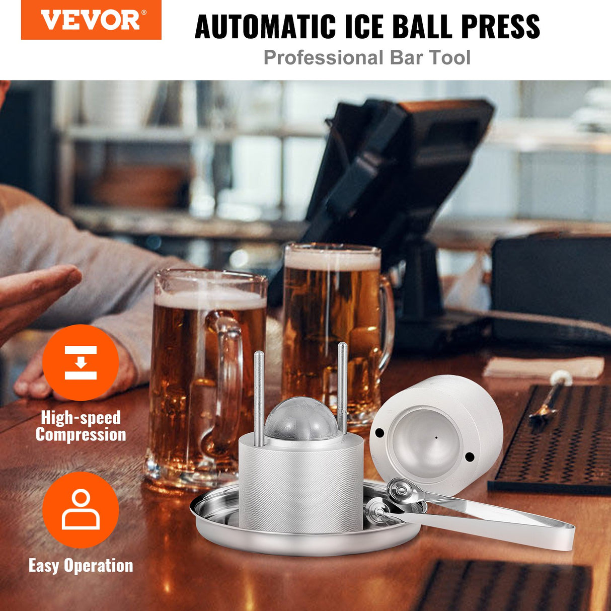 Almodovar Aluminium Ice Ball Press Kit, 60mm