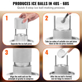 Almodovar Aluminium Ice Ball Press Kit, 60mm