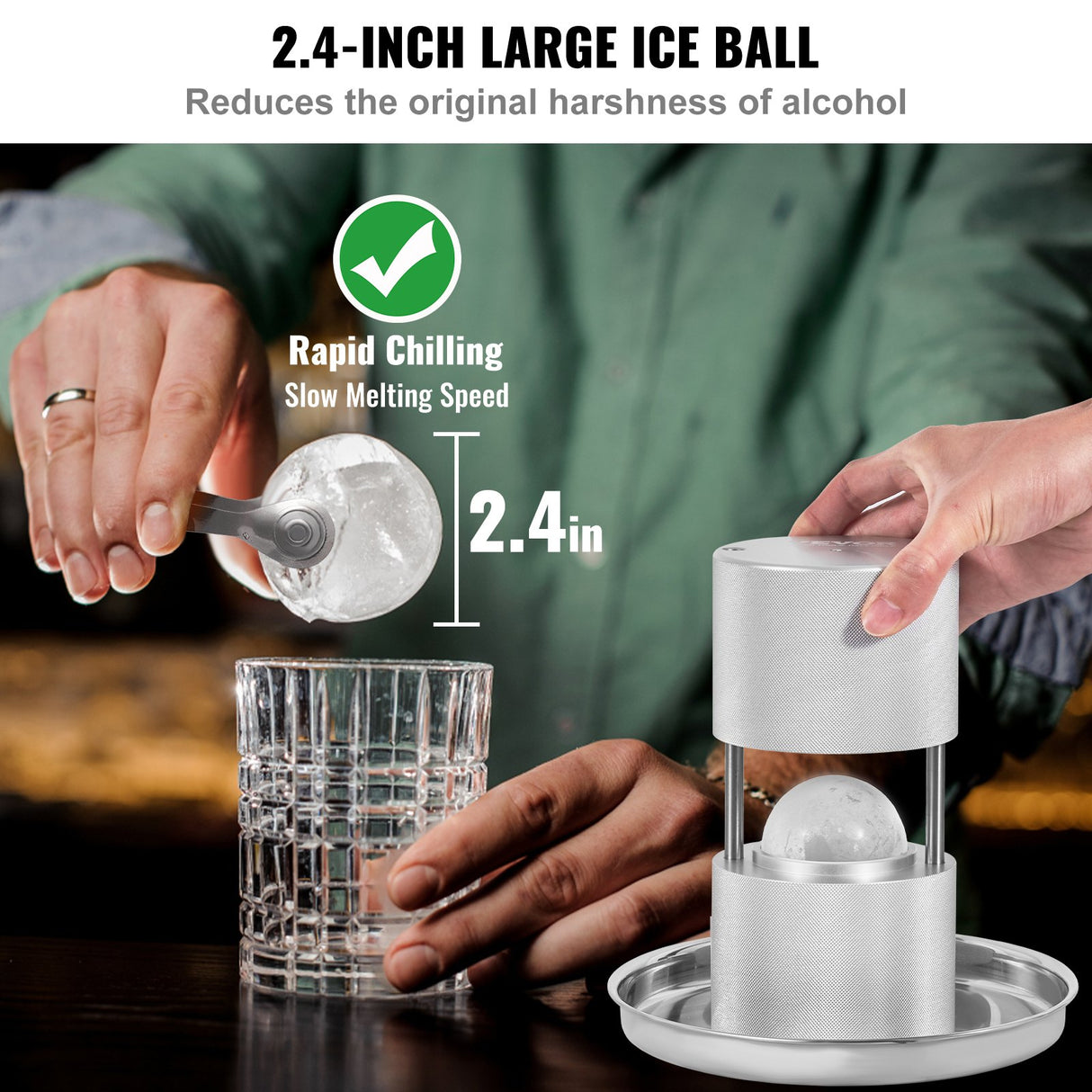 Almodovar Aluminium Ice Ball Press Kit, 60mm