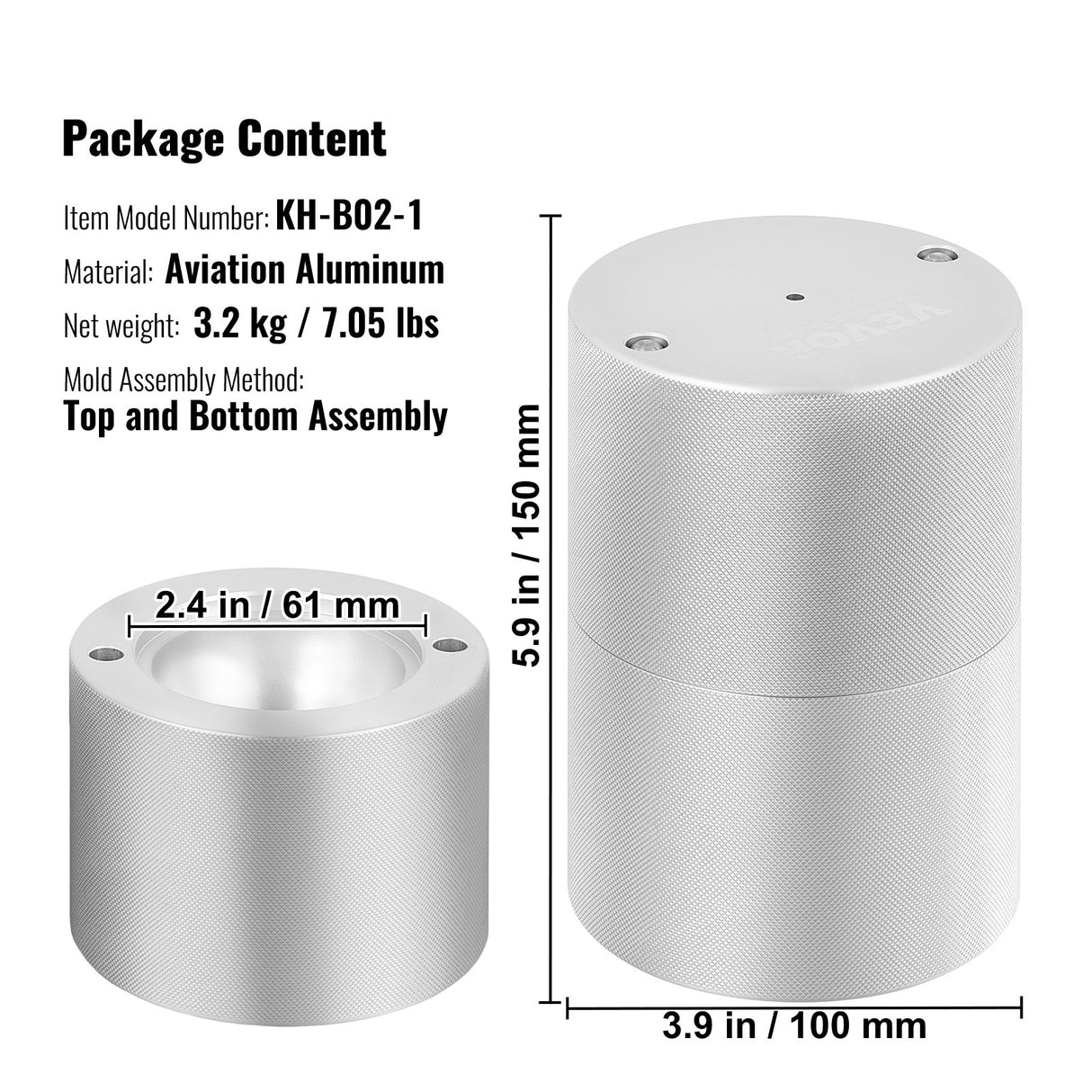 Almodovar Aluminium Ice Ball Press Kit, 60mm