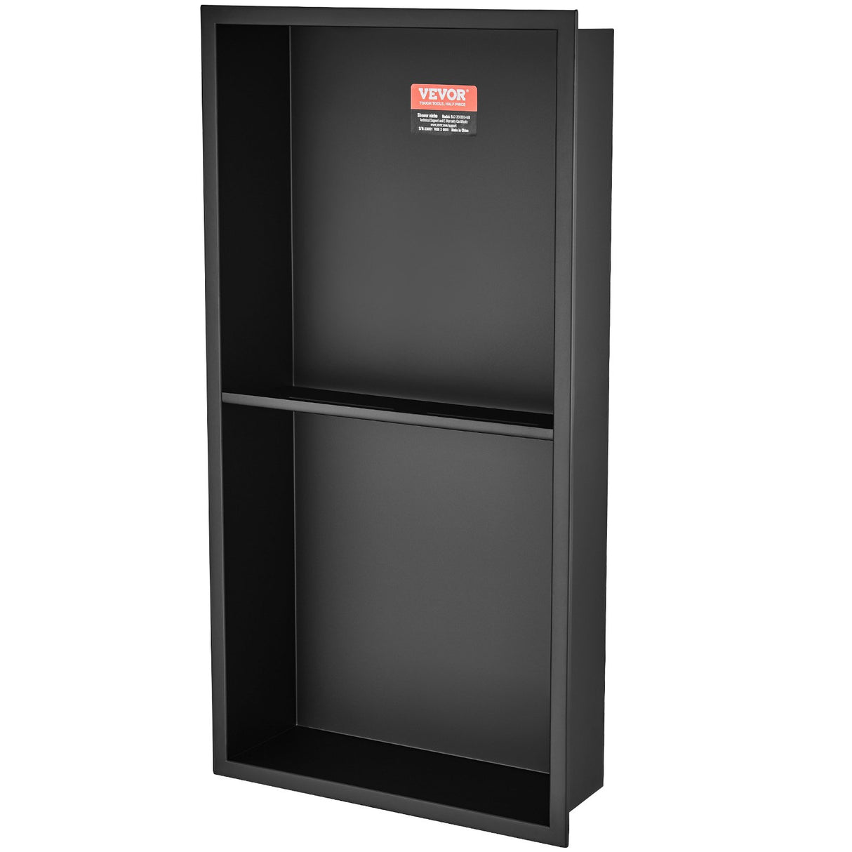 Recessed stainless steel double shelf shower niche, 33 x 63.5 cm