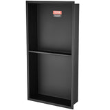 Recessed stainless steel double shelf shower niche, 33 x 63.5 cm