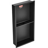 Recessed stainless steel double shelf shower niche, 33 x 63.5 cm