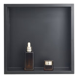 Recessed stainless steel shower niche, black, 33 x 33 cm single shelf