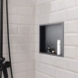 Recessed stainless steel shower niche, black, 33 x 33 cm single shelf