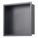 Recessed stainless steel shower niche, black, 33 x 33 cm single shelf