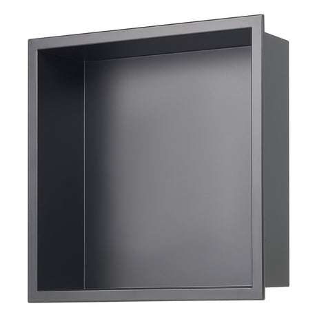 Recessed stainless steel shower niche, black, 33 x 33 cm single shelf