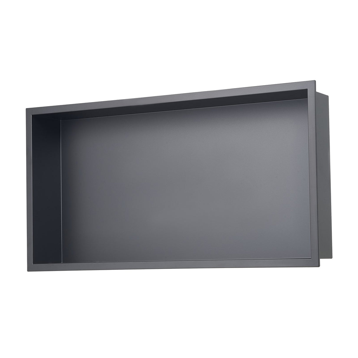 Recessed stainless steel shower niche, black, 33 x 63.5 cm single shelf