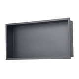 Recessed stainless steel shower niche, black, 33 x 63.5 cm single shelf