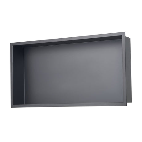 Recessed stainless steel shower niche, black, 33 x 63.5 cm single shelf