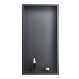 Recessed stainless steel shower niche, black, 33 x 63.5 cm single shelf