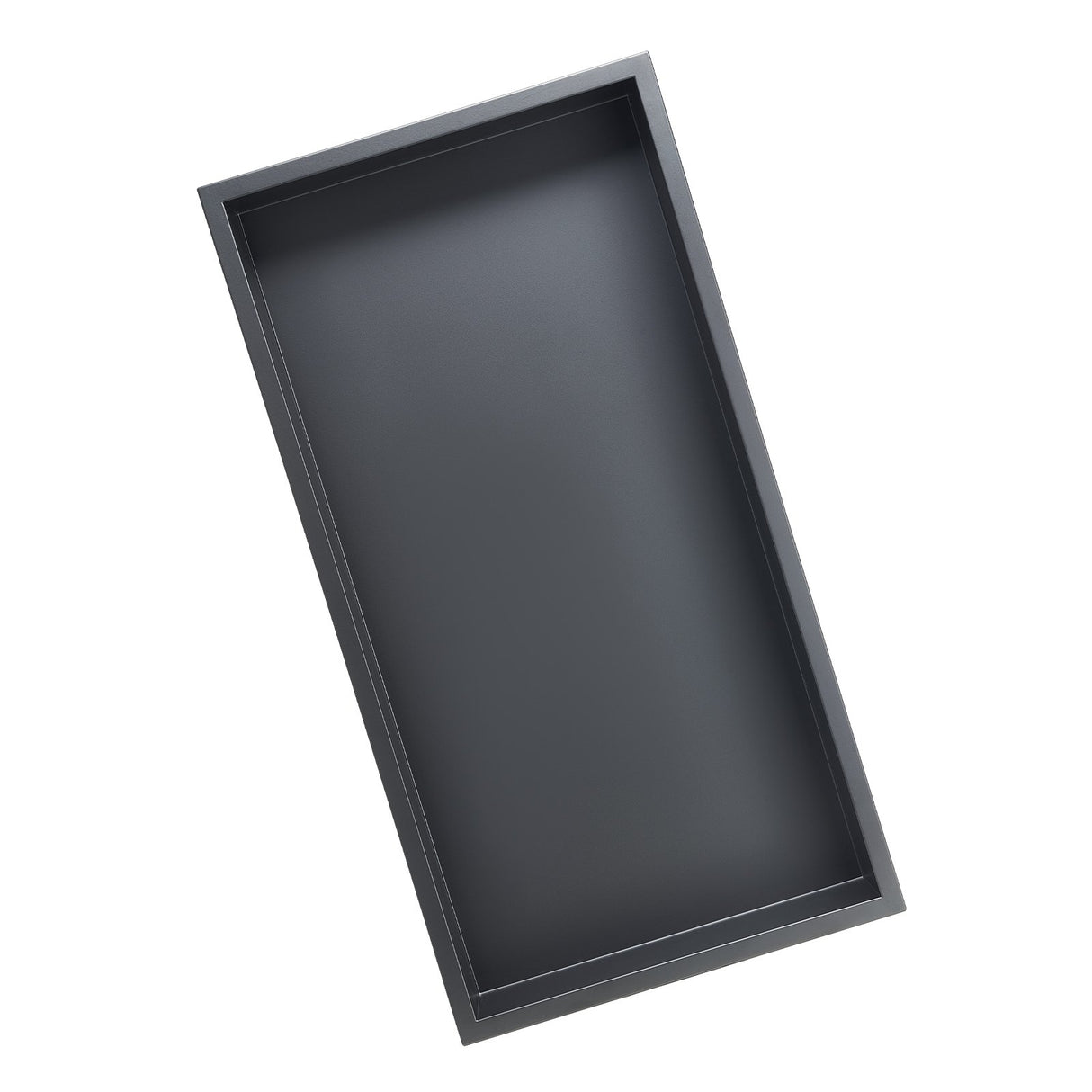 Recessed stainless steel shower niche, black, 33 x 63.5 cm single shelf