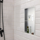Recessed stainless steel double shelf shower niche, silver, 33 x 63.5 cm