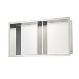Recessed stainless steel double shelf shower niche, silver, 33 x 63.5 cm