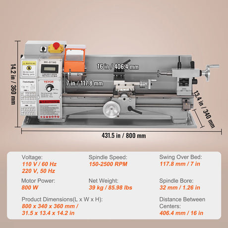 Tailstock and tool post detail on the mini metal lathe