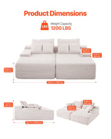 Llanca 2 Seater Chaise Sofa, Beige
