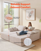 Llanca 2 Seater Chaise Sofa, Beige