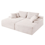 Llanca 2 Seater Chaise Sofa, Beige