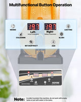 Digital control panel showing temperature and mode settings