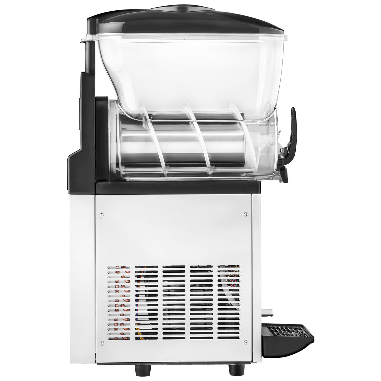Side ventilation panel and rubber feet on the slushy machine