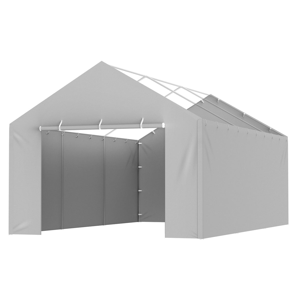 Grey carport replacement side wall cover fitted to a 3.6 x 6 m garage frame