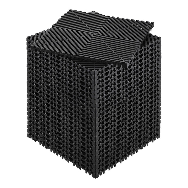 Klausen black polypropylene interlocking drainage floor mat tiles