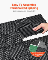 Klausen Interlocking Drainage Floor Mat, 31x31cm, PP, Black, 24pcs