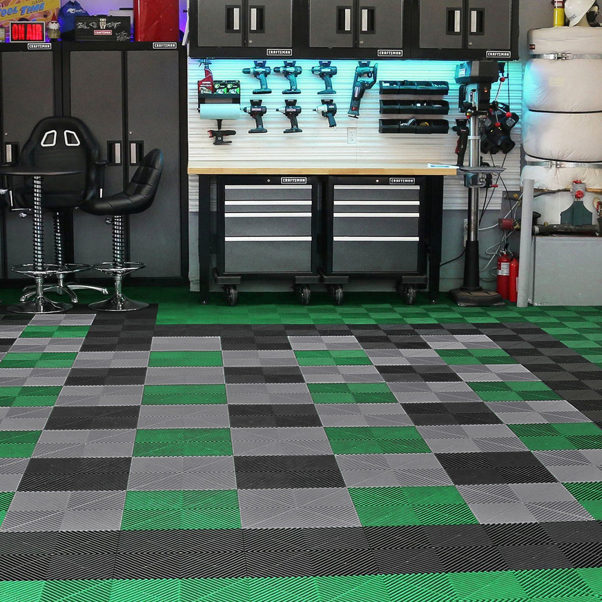 Klausen Interlocking Drainage Floor Mat, 31x31cm, PP, Black, 24pcs