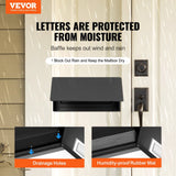 Steel through the door mail drop box with combination lock, black