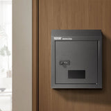 Steel through the door mail drop box with combination lock, black