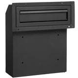 Steel through the door mail drop box with combination lock, black