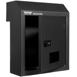 Steel through the door mail drop box with combination lock, black
