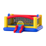 Inflatable bounce house with slide and basketball hoop