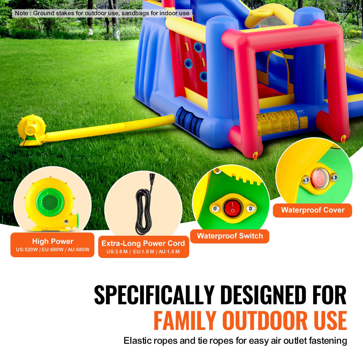 VEVOR Inflatable Bounce House with Slide