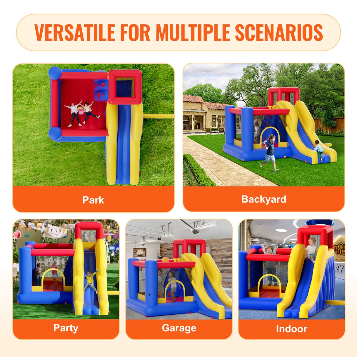 VEVOR Inflatable Bounce House with Slide