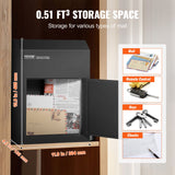 Steel through the door mail drop box with key lock, black