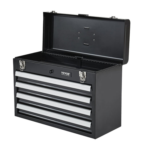 Rhymney Portable Metal Tool Box, 4 Drawer, 20.5 inch, EVA Liners