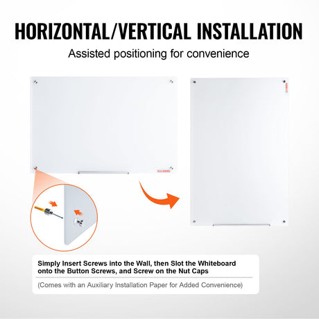 Magnets holding paper documents on the galvanised backed glass whiteboard