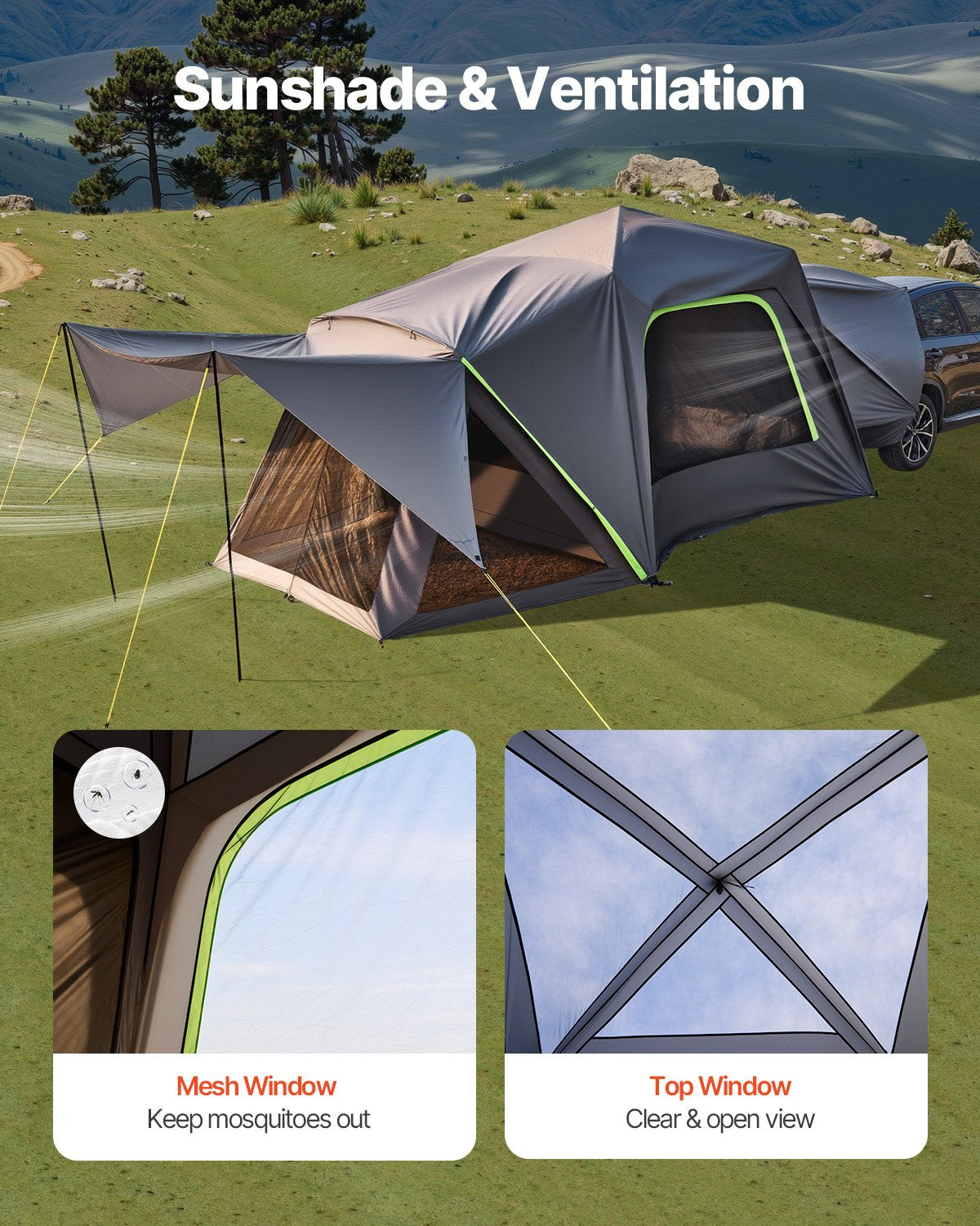 Baena SUV Camping Tent, 3 x 3m, 5 to 8 Person, Waterproof