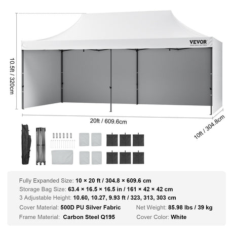 Rain running off the coated white canopy fabric
