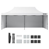 Folded gazebo packed inside its wheeled storage bag
