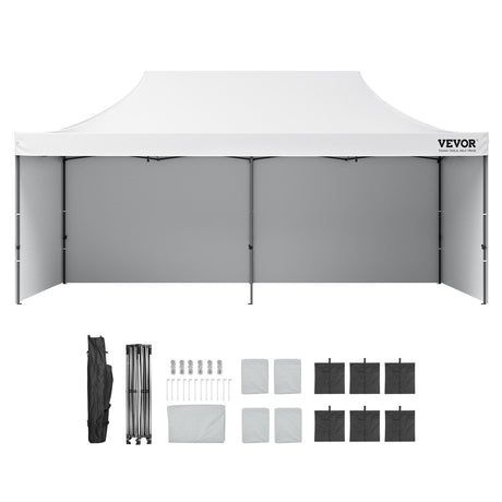 Folded gazebo packed inside its wheeled storage bag