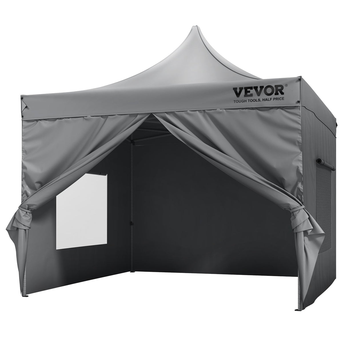 White 3 x 3 m pop up canopy with sidewalls set up on a lawn
