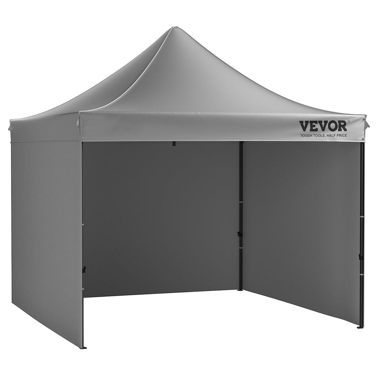 Pop up canopy in use over an outdoor gathering with table and chairs