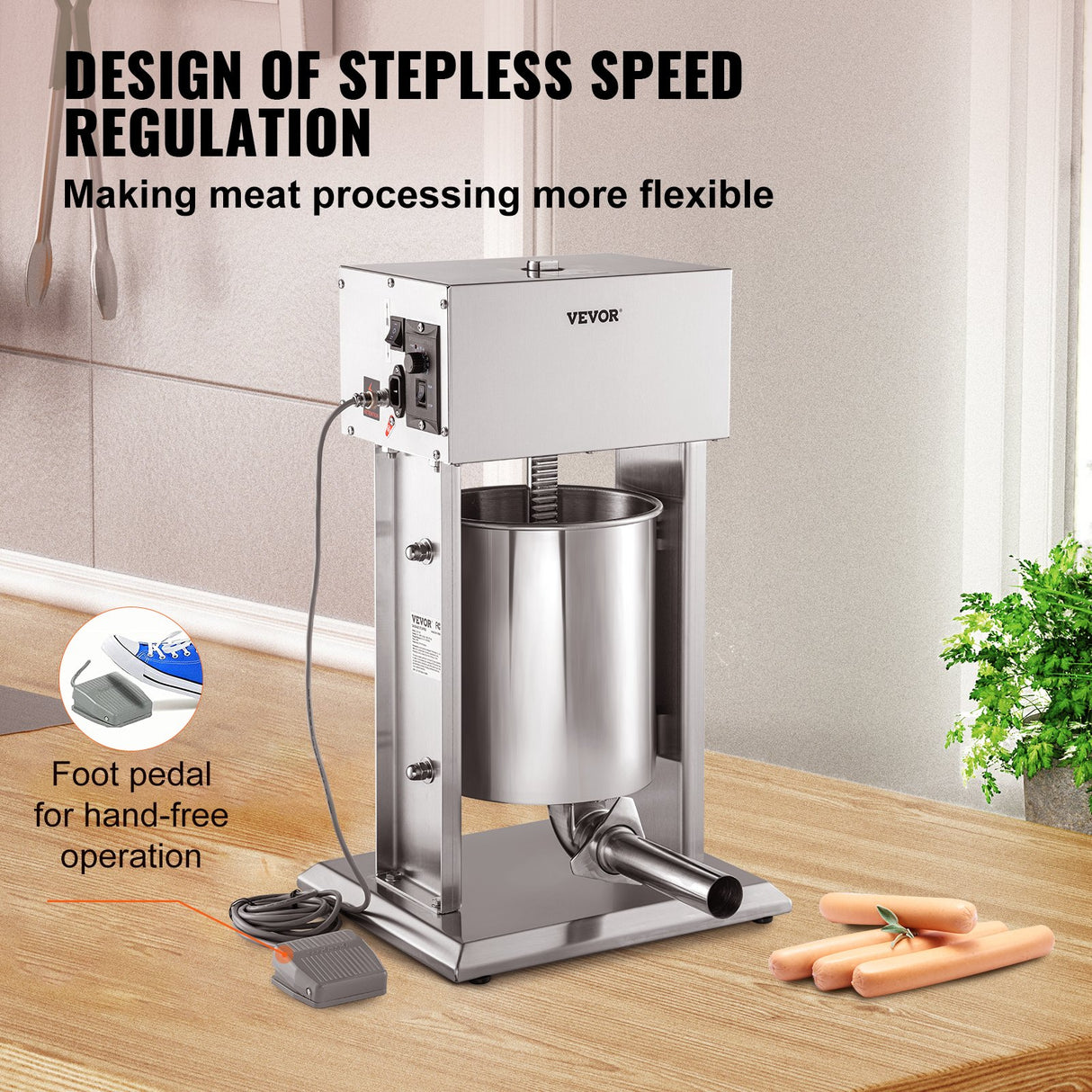 10 L stainless steel barrel of the electric sausage stuffer