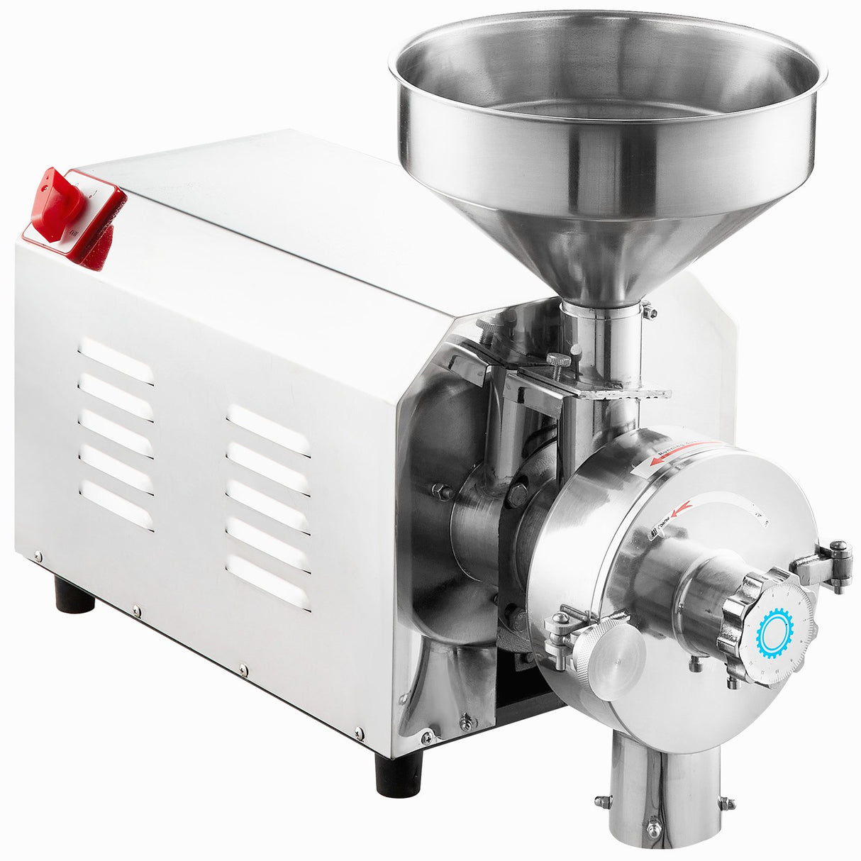Stainless steel electric grain mill grinder, 2200 W, with large hopper