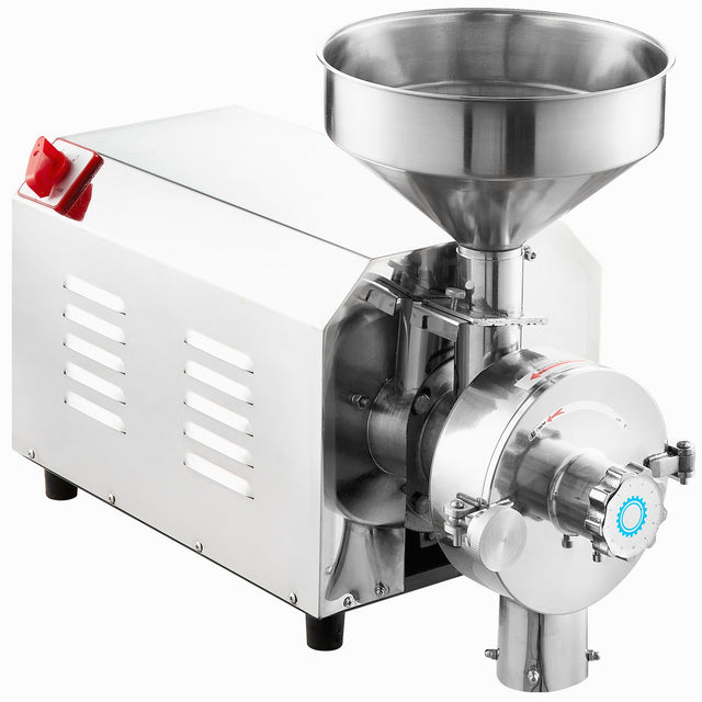 Stainless steel electric grain mill grinder, 2200 W, with large hopper